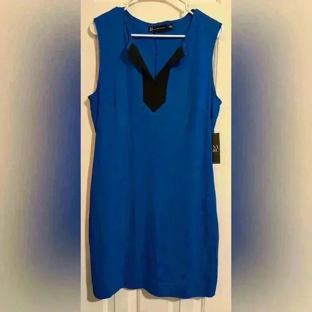 New York & Company Blue Tank Dress NWT Cotton